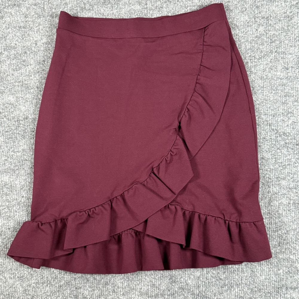 LOFT Skirt Womens XS Petite Ruffle Wrap Stretch Pull‎ On Extra Small Petites